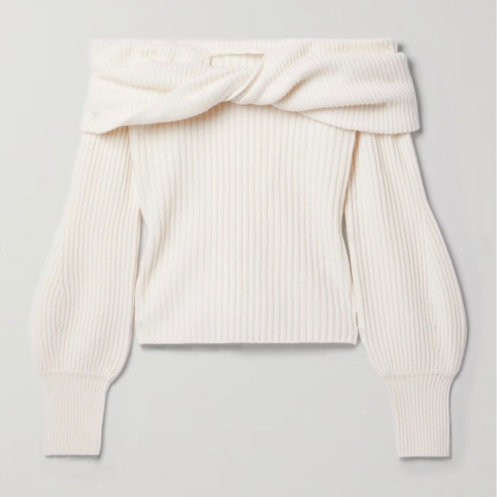 Cara Cara Salma Off-the-Shoulder Ribbed Twisted Wool and Cashmere-blend …